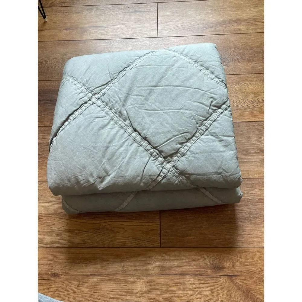 Pottery Barn Teen Washed Rapids Quilt Dark Grey Twin XL